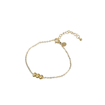 Armband B4738-2 Triple hearts bracelet goud - Day&amp;Eve