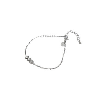 Armband B4738-1 Triple hearts bracelet zilver - Day&amp;Eve