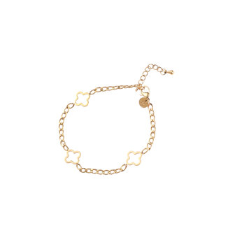 Armband B4747-2 Big clover bracelet goud - Day&amp;Eve