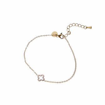 Armband B4901-2 Pearly clovers bracelet goud - Day&amp;Eve