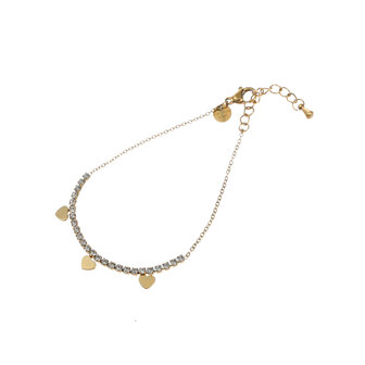 Armband B4763-2 Shiny hearts bracelet goud - Day&amp;Eve