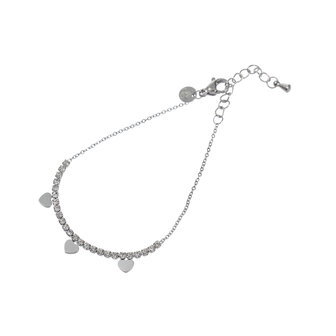 Armband B4763-1 Shiny hearts bracelet zilver - Day&amp;Eve