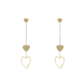 Oorbellen E4867-2 Hearts long dangle earring goud - Day&amp;Eve 