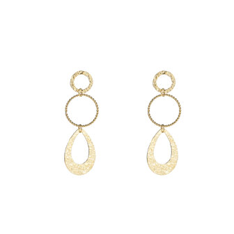 Oorbellen E4926-2 Fine hammered dangle earring goud - Day&amp;Eve 