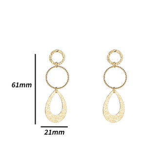 Oorbellen E4926-2 Fine hammered dangle earring goud - Day&amp;Eve 