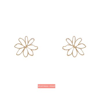 Oorbellen E4864-2 Open flower earring goud - Day&amp;Eve 