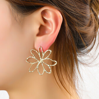 Oorbellen E4864-2 Open flower earring goud - Day&amp;Eve 