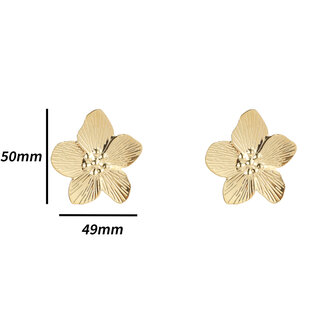 Oorbellen E4929-2 Full flower stud earring goud - Day&amp;Eve 