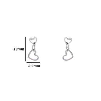 Oorbellen E4865-1 3 hearts earring zilver - Day&amp;Eve 