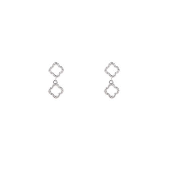 Oorbellen E4838-1 double clover earring zilver - Day&amp;Eve 