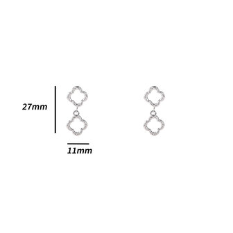 Oorbellen E4838-1 double clover earring zilver - Day&amp;Eve 