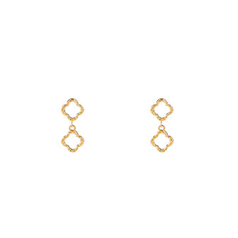 Oorbellen E4838-2 double clover earring goud - Day&amp;Eve 