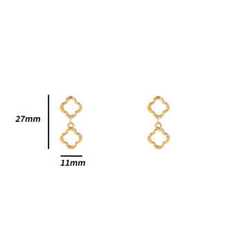 Oorbellen E4838-2 double clover earring goud - Day&amp;Eve 