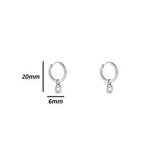 Oorbellen E4829-1 mini heart hoop zilver - Day&amp;Eve