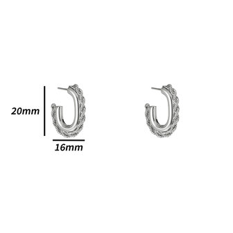 Oorbellen E4894-1 small hollow hoop zilver - Day&amp;Eve