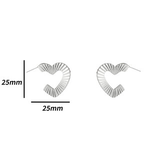 Oorbellen E4866-1 sunbeam heart zilver - Day&amp;Eve