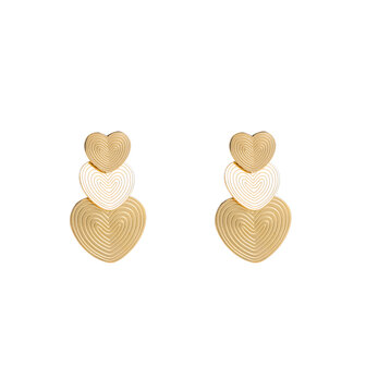 Oorbellen E4869-2 fingerprint hearts earring goud - Day&amp;Eve 