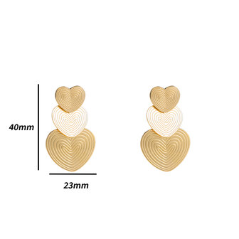 Oorbellen E4869-2 fingerprint hearts earring goud - Day&amp;Eve 