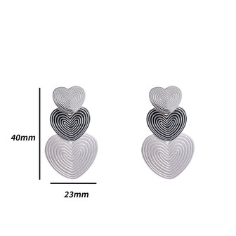 Oorbellen E4869-1 fingerprint hearts earring zilver - Day&amp;Eve 