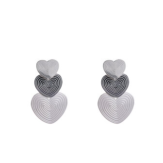 Oorbellen E4869-1 fingerprint hearts earring zilver - Day&amp;Eve 