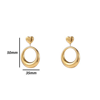 Oorbellen E4899-2 hollow drop &amp; dangle goud - Day&amp;Eve 