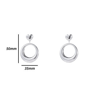 Oorbellen E4899-1 hollow drop &amp; dangle zilver - Day&amp;Eve 