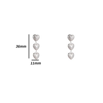 Oorbellen E4953-1 triple hearts earring zilver - Day&amp;Eve 