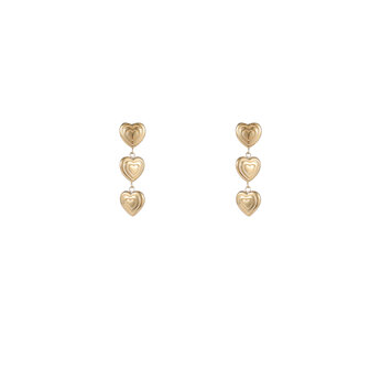 Oorbellen E4953-2 triple hearts earring goud - Day&amp;Eve 