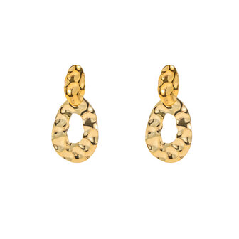 Oorbellen E4842-2 hammerd dangle earring goud - Day&amp;Eve 