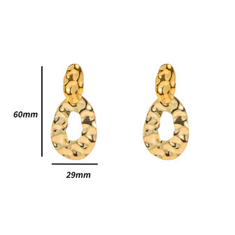 Oorbellen E4842-2 hammerd dangle earring goud - Day&amp;Eve 