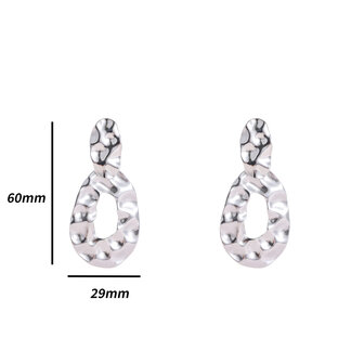 Oorbellen E4842-1 hammerd dangle earring zilver - Day&amp;Eve 