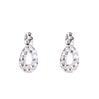 Oorbellen E4842-1 hammerd dangle earring zilver - Day&amp;Eve 