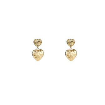 Oorbellen E4930-2 full hearts earring goud - Day&amp;Eve 