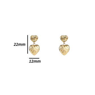 Oorbellen E4930-2 full hearts earring goud - Day&amp;Eve 