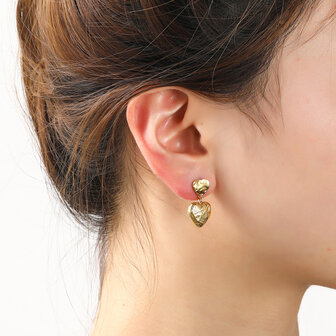 Oorbellen E4930-2 full hearts earring goud - Day&amp;Eve 