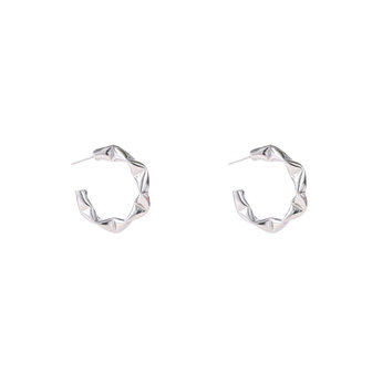 Oorbellen E4886-1 origami hoop zilver - Day&amp;Eve 