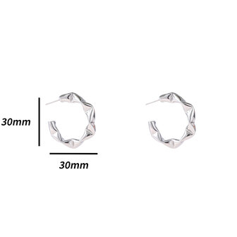 Oorbellen E4886-1 origami hoop zilver - Day&amp;Eve 