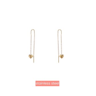 Oorbellen E4819-2 pull-trough heart earring goud - Day&amp;Eve 