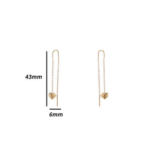 Oorbellen E4819-2 pull-trough heart earring goud - Day&amp;Eve 