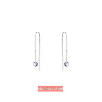 Oorbellen E4819-1 pull-trough heart earring zilver - Day&amp;Eve 