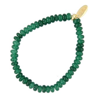 Armband halfedelsteen donut green jade - Fushi