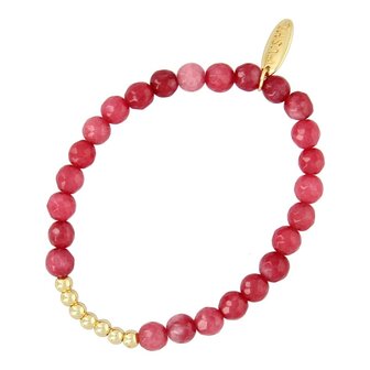 Armband halfedelsteen Jade dark red facet - Fushi