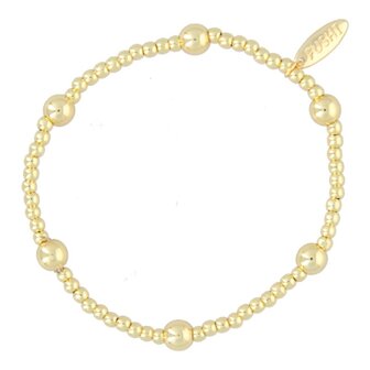 Armband 3mm 14krt plated brass en 6mm ballen - Fushi