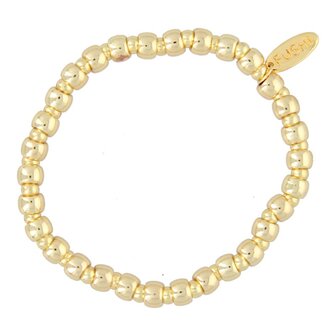 Armband 14krt plated brass goud donut en 4mm - Fushi