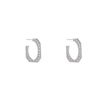 Oorbellen E4296-1 cut out hearts hoop zilver- Day&amp;Eve 