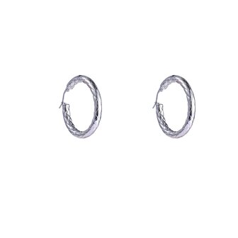 Oorbellen E4470-4-1 hollow hoop 40mm zilver- Day&amp;Eve 