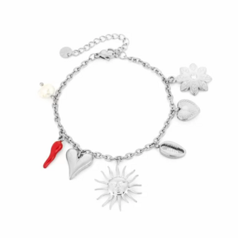 Bedelarmband sunshine - zilver