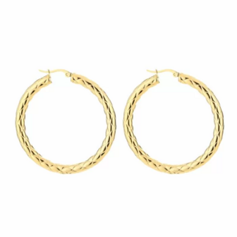 Oorbellen braided hoop - goud