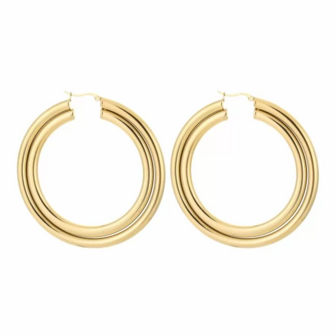 Oorbellen double big hoop - goud