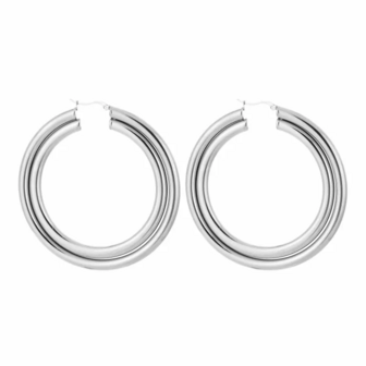 Oorbellen double big hoop - zilver